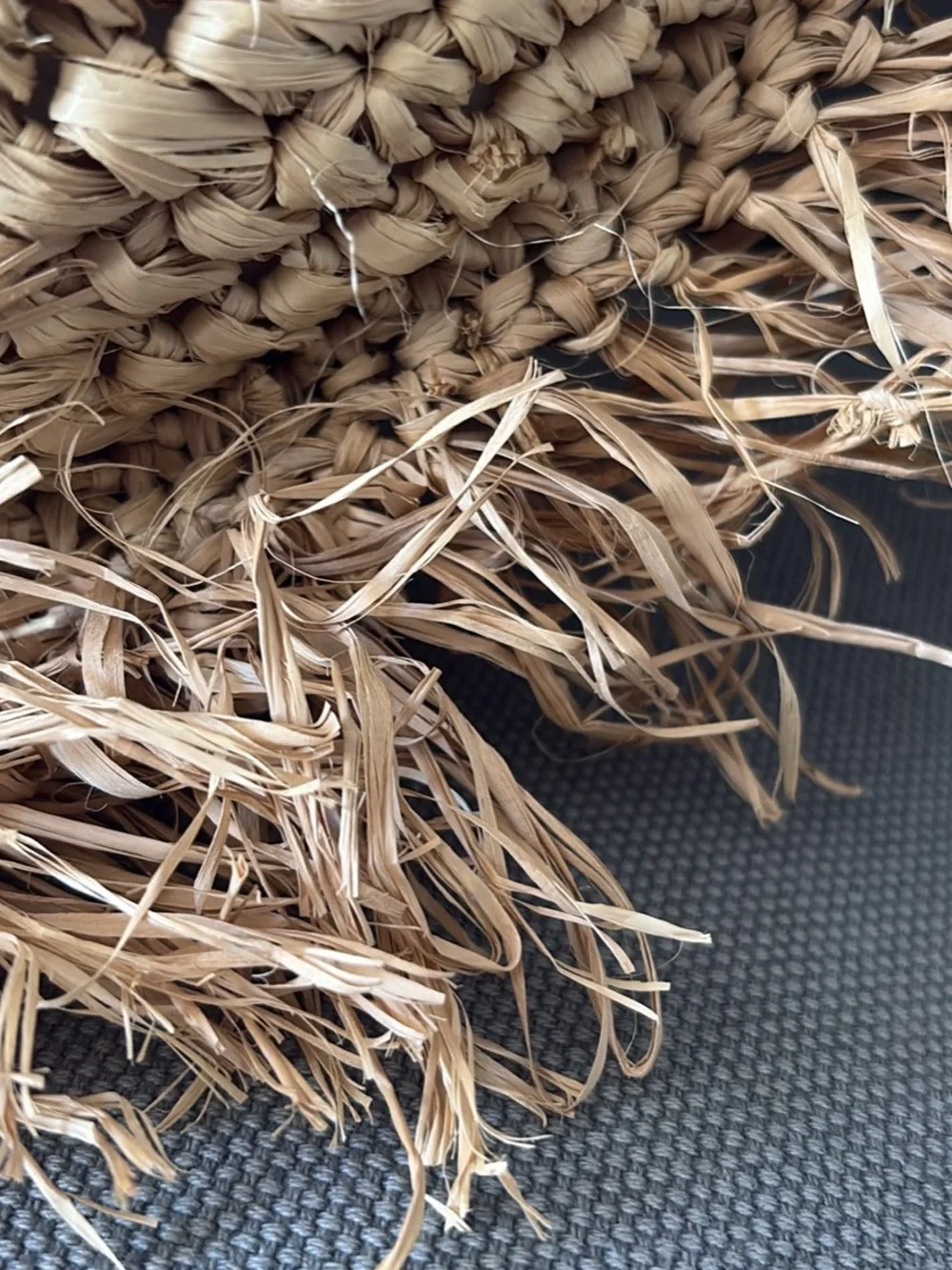 Natural raffia Bali coastal Straw Round Decorative Pillow - Beige